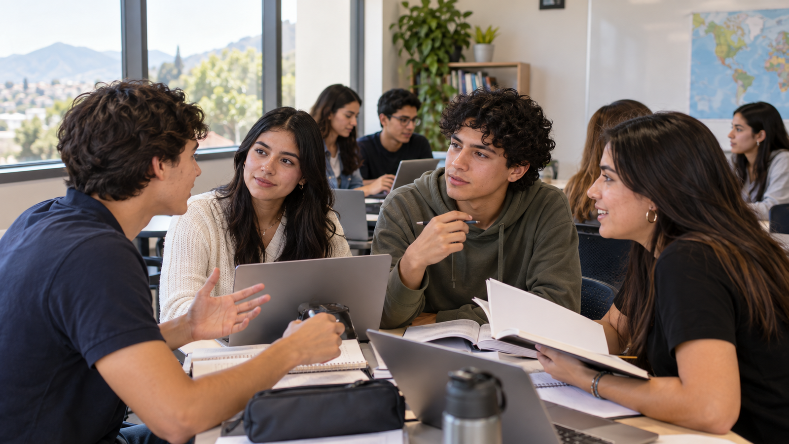 Estudiantes practicando ingles avanzado en Gold B2 First